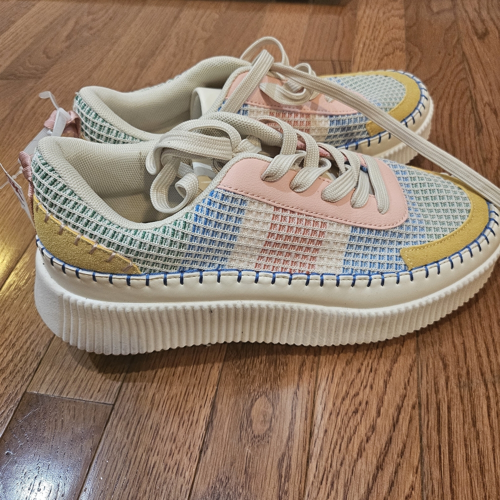 Nicole Miller Multicolor Plaid Sneakers